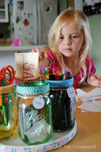 Diy Mason Jar Activity Organizer Step By Step Tutorial Reasons To Skip The Housework 3562