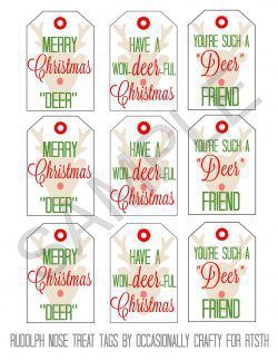 Rudolph Nose Treats & Printable Gift Tags – REASONS TO SKIP THE HOUSEWORK