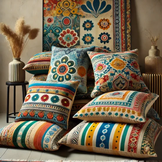 Colorful jumbo floor pillows